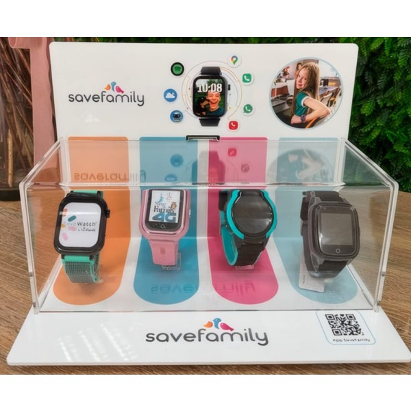 Safefamily expositor metacrilato + 4 dummies