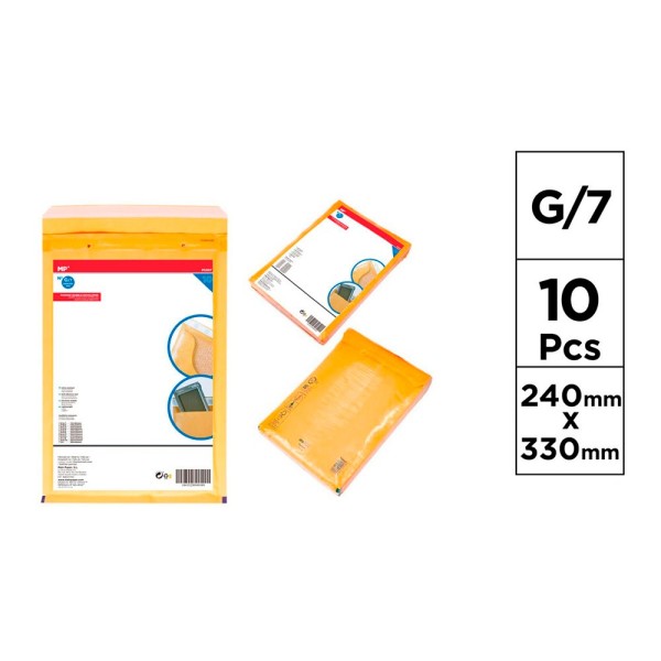 Sobre de burbujas g/7 240 x 330 mm, 10 uds